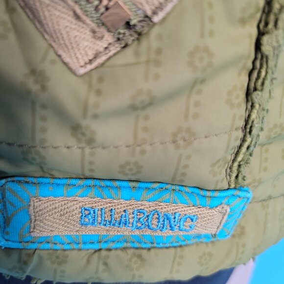 Billabong Olive Green Fleece-Lined Quilted Vest with Hood – Women’s M - Picture 5 of 14